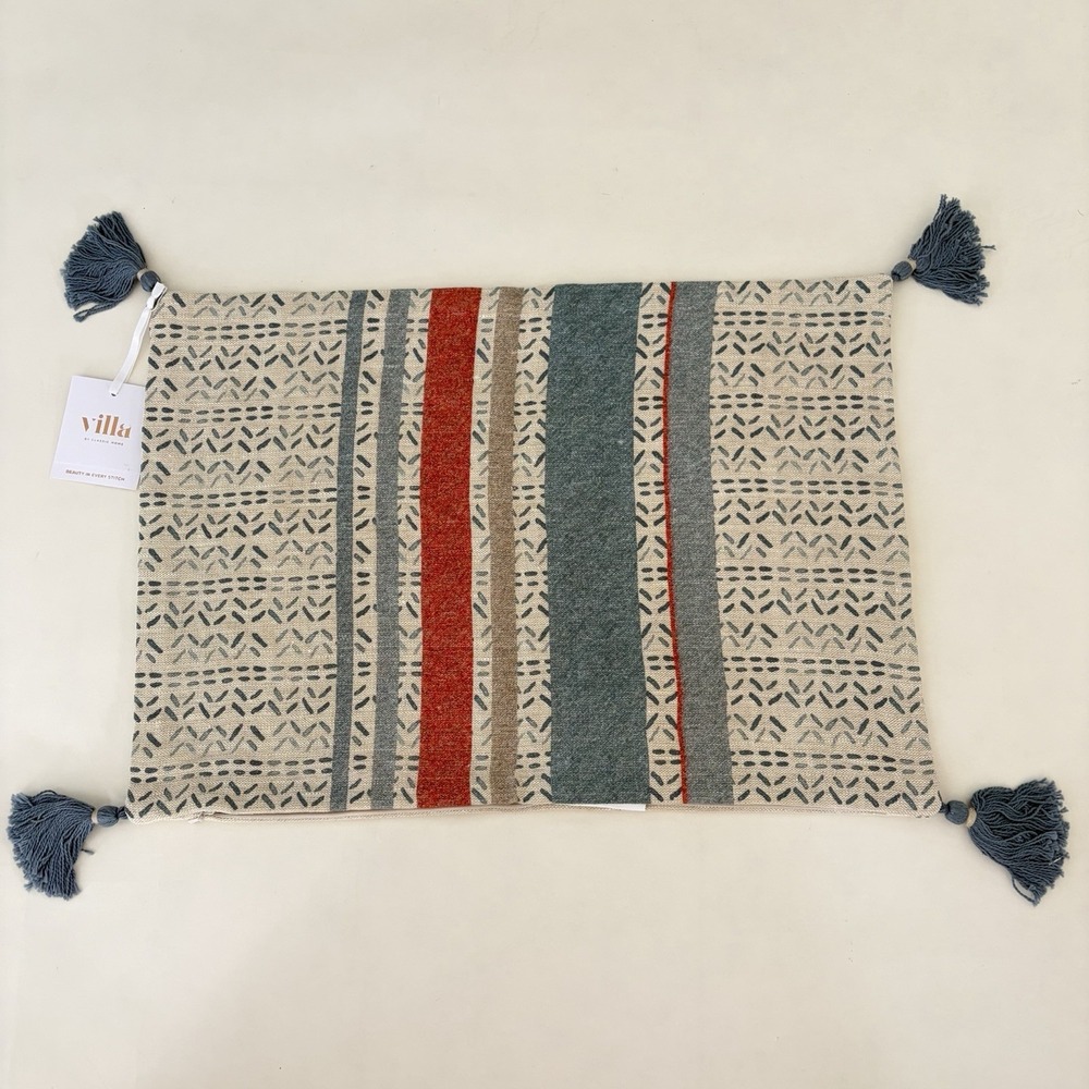Villa‎ Classic Home Adobe Pillow Cover 14"x20" Pottery Barn Linen NWT Tassels